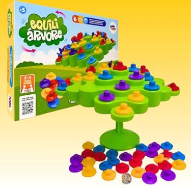 Imagem de Jogo Equilibrando Árvore Tabuleiro Brinquedo Discos Crianças Equilíbrio Empilhar Peças Infantil Crianças Educativo Divertido Família Colorido Interativo