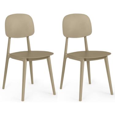 Imagem de Kit 2 Cadeiras Itália Para Sala/cozinha Em Polipropileno - Nude