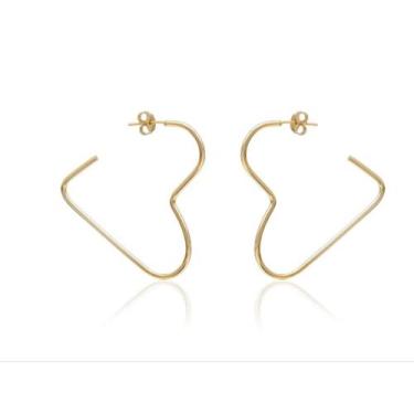 Imagem de Brinco meia argola coração - rommanel, unico