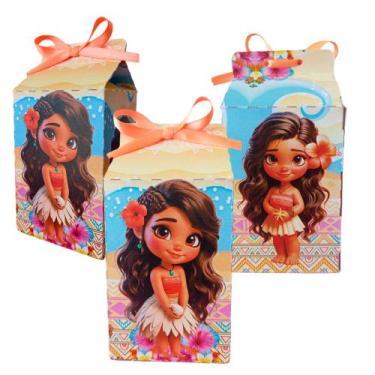 Imagem de Kit 30 Caixinhas Milk Lembrancinhas Moana Baby Kid Personalização Para