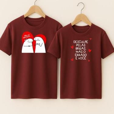 Imagem de Camiseta Casal Estampa Desculpe Pelas Brigas Mas O Errado É Você Meme 