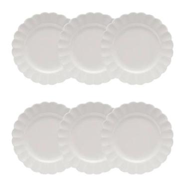 Imagem de Conjunto 6 Pratos Sobremesa Lanche Flora Camelia 22cm Porcelana Oxford