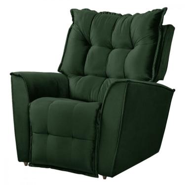 Imagem de Poltrona Reclinavel Do Papai Para Sala King Veludo Verde Verde
