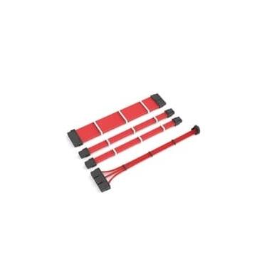 Imagem de Cabo Extensor de Fonte Sleeved Redragon, 4 em 1, 24p ATX, 2x 4+4p CPU, 3x 8p PCIe para 12VHPWR, Vermelho - RD-GCP07
