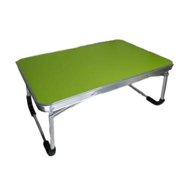 Imagem de Mesa Dobrável Alumínio Vira Maleta Camping Praia - Kingleen, Verde 70x