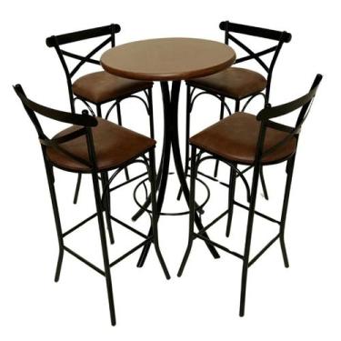 Imagem de Conjunto de Bistrô  Katrina com 4 banquetas - DG Móveis - Reisol Móvei