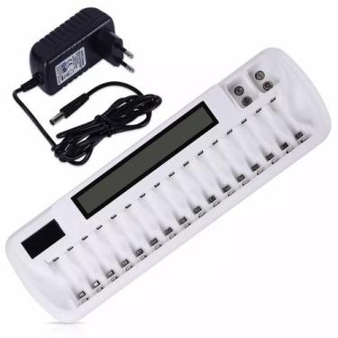 Imagem de Carregador Lcd Smart Quick P/ 16 Pilhas Aa/aaa Bat 9V - Mk Photo