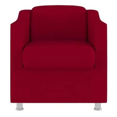 Imagem de Poltrona Bia Decorativa Reforçada Recepção Clinica Salão Sala De Estar Suede Vermelho