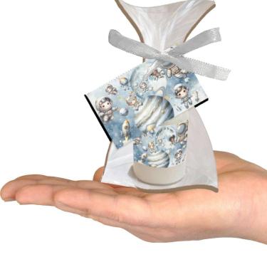 Imagem de Kit 25 Mini Hidratantes Lembrancinha Astronauta Festa Infantil | Chá de Bebê