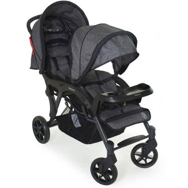Imagem de Carrinho de Bebê para Gêmeos Galzerano Duplo Doppio II Grafite