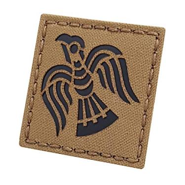 Imagem de Tan IR Raven Viking Norse 2x2 Islandês Heathen Infrared Coyote IFF Tactical Morale Touch Patch