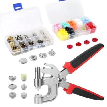Imagem de Y-zuisoumt Kit De Fechos Pressão, Alicate Pressão Multifuncional Com Furador Integrado, 68 Conjuntos Duráveis, Guia Régua, Matrizes Magnéticas E Parafuso, Ferramenta Essencial Para Telas, Reparos Em