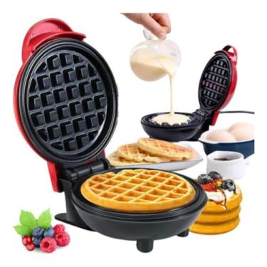 Imagem de Máquina de Waffles Pequena 110v - Prática e Simples de Operar, Perfeita para um Café da Manhã Ágil, Superfície Antiaderente e Prepara em Poucos Minutos, Ideal para Lanches e Doces Artesanais - Premium