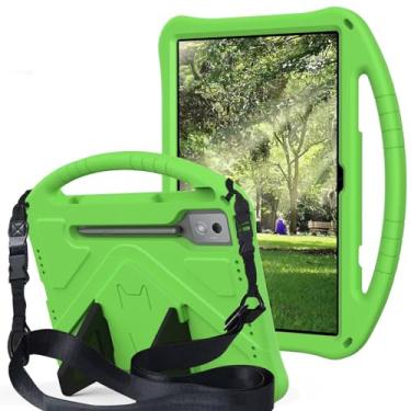 Imagem de QYiiD Capa infantil para Galaxy Tab S10 FE+ (Plus) 33.3 cm 2025, leve protetora com alça conversível e alça de ombro infantil para Tab S10 Fe Plus 33.3 cm SM-X620/X626B, verde