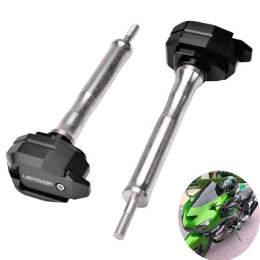 Imagem de HRuizq Protetor de queda de carenagem de motor de colisão de quadro de motocicleta compatível com 1400GTR/ZZR1400/ZX-14R/GTR1400/ZX14R NINJA (Preto)