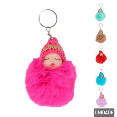 Imagem de Chaveiro de Pelúcia 10cm Bebe e Pompom Color - Tudo em Caixa