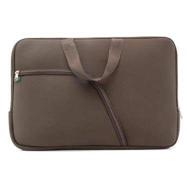 Imagem de Capa de Notebook Preta com Bolso 14/15/17 Polegadas Bolsa Resistente Casual(Marrom,15.6)