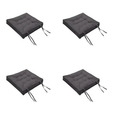 Imagem de Kit Com 4 Unidades Almofada Futon Confort Assento Para Cadeira Suede Liso 40x40(Chumbo)