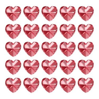 Imagem de PATIKIL K9 Contas de coração de cristal, 1 furo, pingentes, pacote com 30, lustre de 14 mm, peças de prismas, ornamentos para pendurar contas para decoração de artesanato faça você mesmo, vermelho