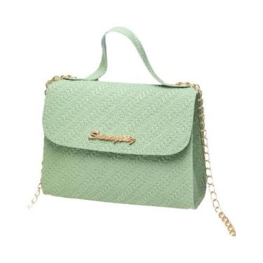 Imagem de Bolsa Feminina Crossbody de Couro - Grande Capacidade com Corrente, Ve