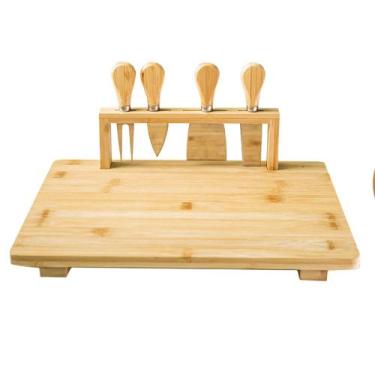 Imagem de Conjunto Tábua de Servir Utensílios Bambu 5pçs Class Home