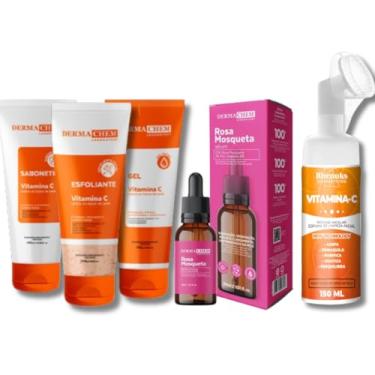 Imagem de Kit Skincare Vitamina C + Sérum Rosa Mosqueta 100% Eficácia Comprovada + Mousse Micelar Limpeza Facial 150ml - 6 ITENS