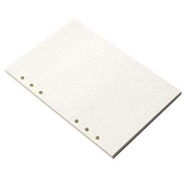 Imagem de Ancicraft Refil de papel com grade quadrada, pacote com 2 para fichário planejador de 6 anéis, papel branco cremoso de 100 g/m², 90 páginas/45 folhas, 1 pacote A5: 14 x 21 cm