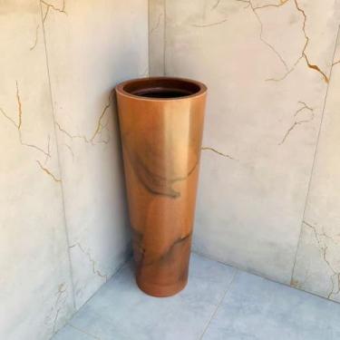 Imagem de Vaso Grande para Planta Decorativo Ibiza Marmorizado Moderno Vaso De Planta Grande Vasos Para Plantas Grande(Marrom - M110)