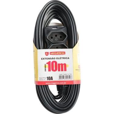 Imagem de Extensão Tripla 3 X 0,75 X 10,0M Preta Megatron