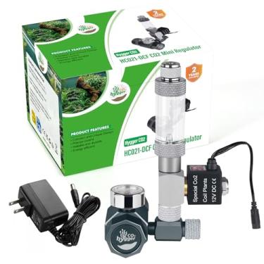 Imagem de Mini série de regulador de CO2 removível para aquário com válvula solenóide de 12 V CC e contador de bolhas e válvula de retenção para crescimento de plantas DIY sistema de CO2