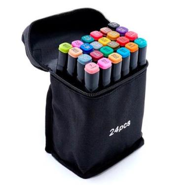 Imagem de Kit Canetinha 24 Unidades Escolar Pintura Profissional - Relet