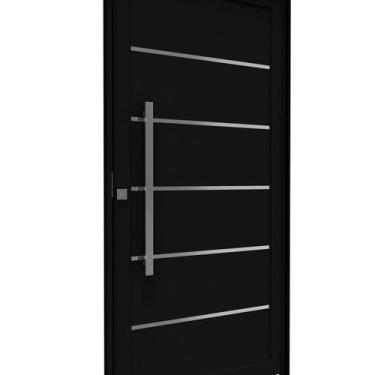 Imagem de Porta de Alumínio Pivotante Lambri 215cm X 10cm Friso e Puxador de 80c