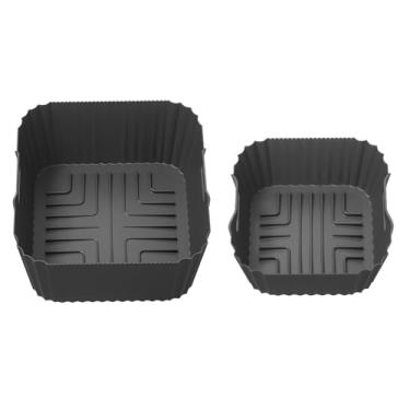 Imagem de Forros quadrados de silicone para fritadeira a ar para Ninja Crispi FN101GY/FN101SG/FN101ST Molde de silicone antiaderente reutilizável, grande para 4 litros e pequeno para recipiente de 6 xícaras