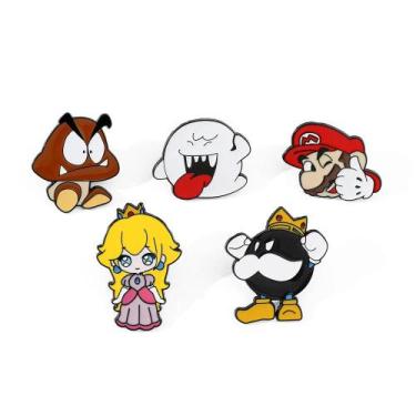 Imagem de Conjunto De Broches De Liga De Desenho Animado Super Mario Princesa Pê