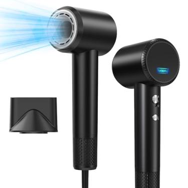 Imagem de IWAANYI Secador De Cabelo - Secador De Cabelo De Alta Velocidade De 150.000 Rpm Com Tratamento Iônico Negativo Para Secagem Rápida. Design Leve E Silencioso Com 4 Temperaturas/2 Velocidades E Bocal