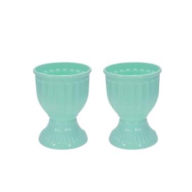 Imagem de 2 Vasos Estilo Romano Decoração Festa Acrílico 13cm X 18cm (VERDE MENTA CANDY)