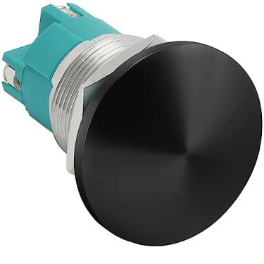 Imagem de ZJWZJH Interruptor De Botão Pressão Com Cabeça Cogumelo, 10 A, 22 Mm, 7/8'', Trava, Preto, À Prova D'Água, Dc12V, 24V, 120V, 250Vca, 2 Sem Dpst, Aço Inoxidável, 4 Terminais Parafuso