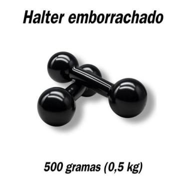 Imagem de Halteres 0,5 kg (500 gramas) Emborrachado - P/ Fortalecimento Musculaç