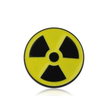 Imagem de PLITI Broche de botão de radiação pino de aviso nuclear pinos de engenheiro nuclear presente técnico de raio-x tecnólogo radiológico Rad Tech presente, Medium, Aço inoxidável, Sem Pedra Preciosa