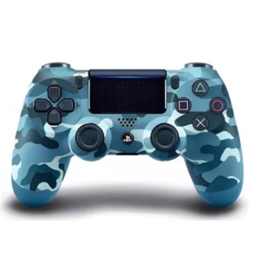 Imagem de Controle Para Ps4 Dualshock 4 Joystick Sem Fio Bluetooth - Camuflado Azul