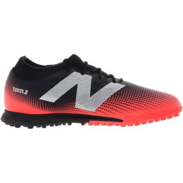 Imagem de Chuteira society new balance tekela magique tf v4+, Preto, Vermelho, 4