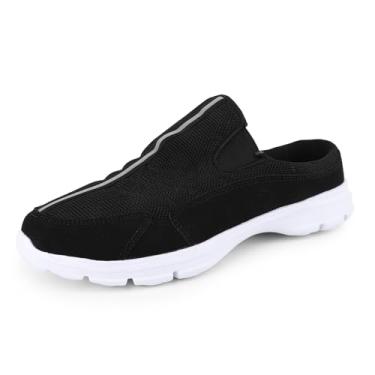 Imagem de riemot Mules for Men Women Slip On Shoes Casual Open Back Loafers Indoor Outdoor House Pantufas Conforto Fechado Toques Leve Tênis Antiderrapante US9-14 (Tamanho Completo e Meio), Preto para homens