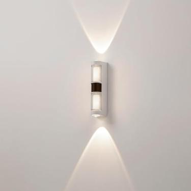 Imagem de Candeeiros de parede LED para ambientes externos, IP65, à prova d'água, de alumínio, arandelas externas, iluminação para cima e para baixo, luzes de parede internas/externas para varanda e pátio