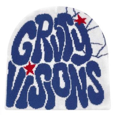 Imagem de Gorro De Malha Jacquard Com Letra GR Em Acrílico Unissex Europeu Ameri