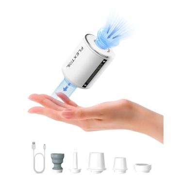 Imagem de Bomba de ar elétrica FLEXTAIL TINY PUMP 2/2X - 4kPa, bomba de acampamento portátil compatível com colchões de ar, colchões de dormir, boias de piscina e sacos de vácuo(White with Light)