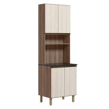 Imagem de Paneleiro Duplo 4 Portas 70cm Mdf Kali 12230 Carvalho Toq Bianco Carvalho Toq Bianco Toq