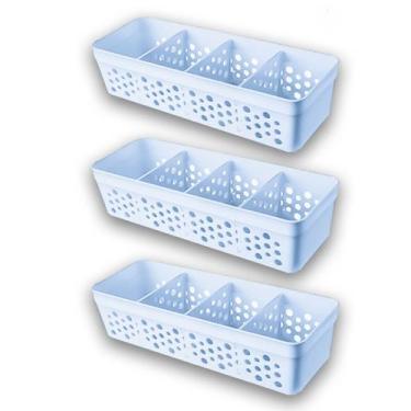 Imagem de Kit Conjunto Com 3 Cestos Vazado Pequeno Organizador Prático Com Desig