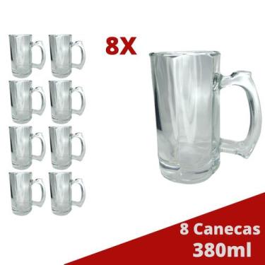 Imagem de 8 Caneca Vidro Grosso Congelável Cerveja e Chopp 380ML - PRATICASA, 0 