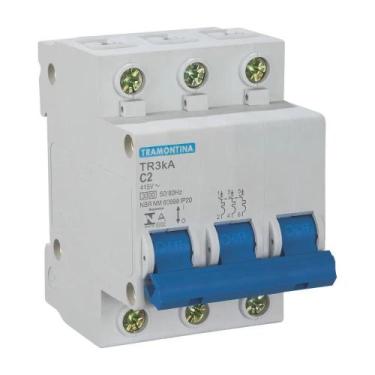 Imagem de Disjuntor Tripolar 2A Din TR3kA 3P 3kA Curva C 58013001 Tramontina - T
