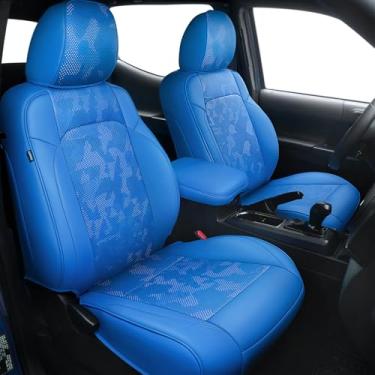 Imagem de Carlimeki Capas de assento de couro personalizadas para Tacoma Gen 3rd (2016-2023) Double & Crew Cab, para SR, SR5, Limited, TRD Pro, TRD Sport, TRD Off-Road, Trail Special Edition - Totalmente